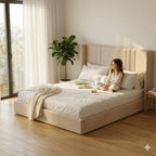 Sculta Aura Upholstered Bed with Panel Headboard