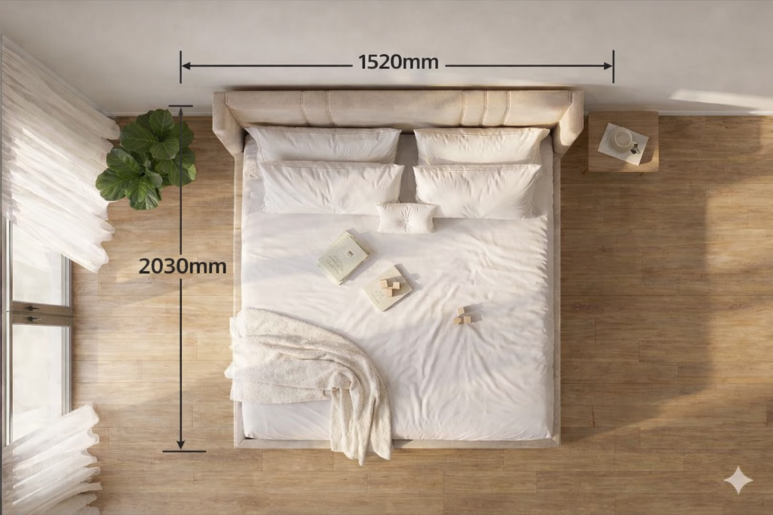 Sculta Aura Upholstered Bed with Panel Headboard