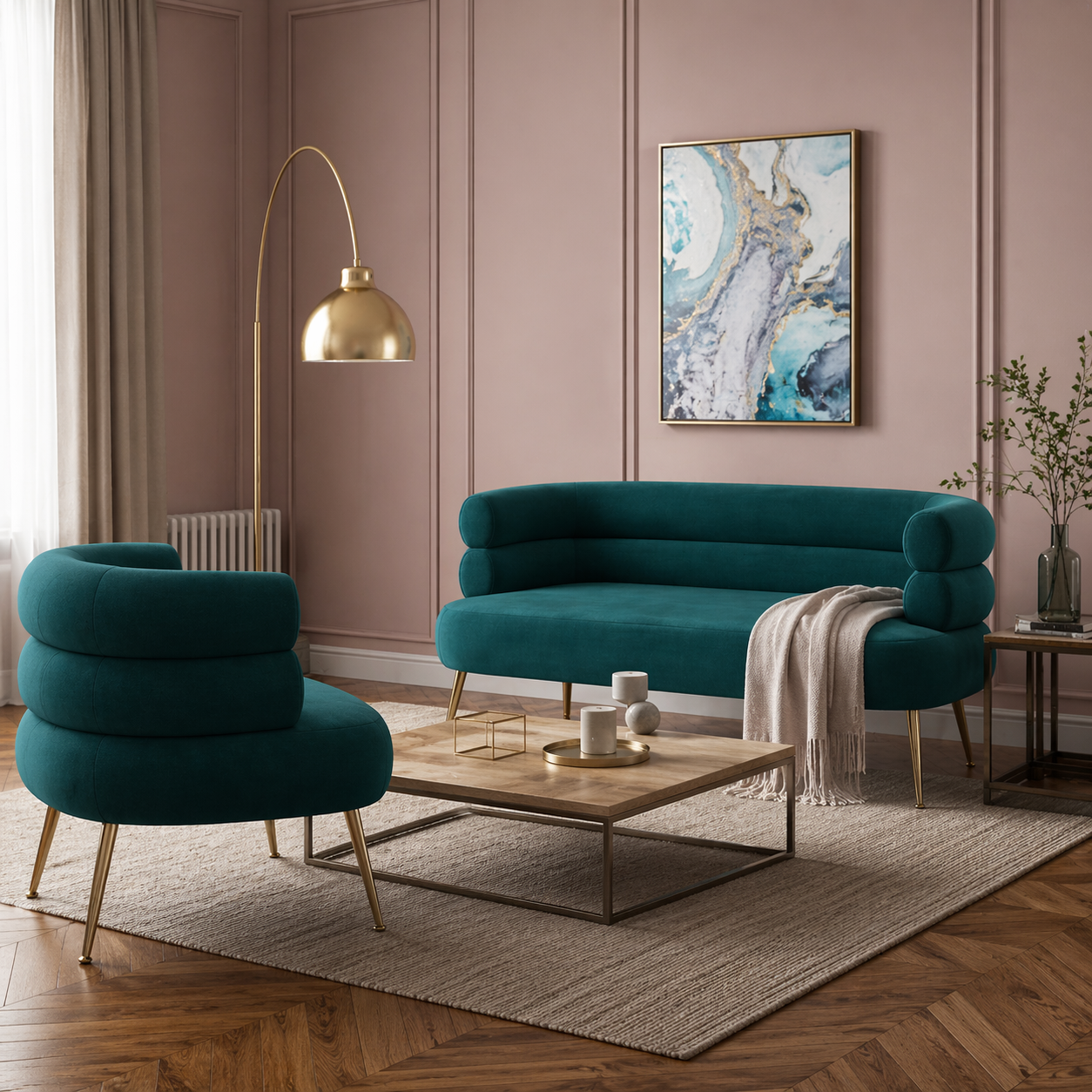 Azure Curve Sofa