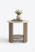Sculta Aura Fluted Marble Side Table