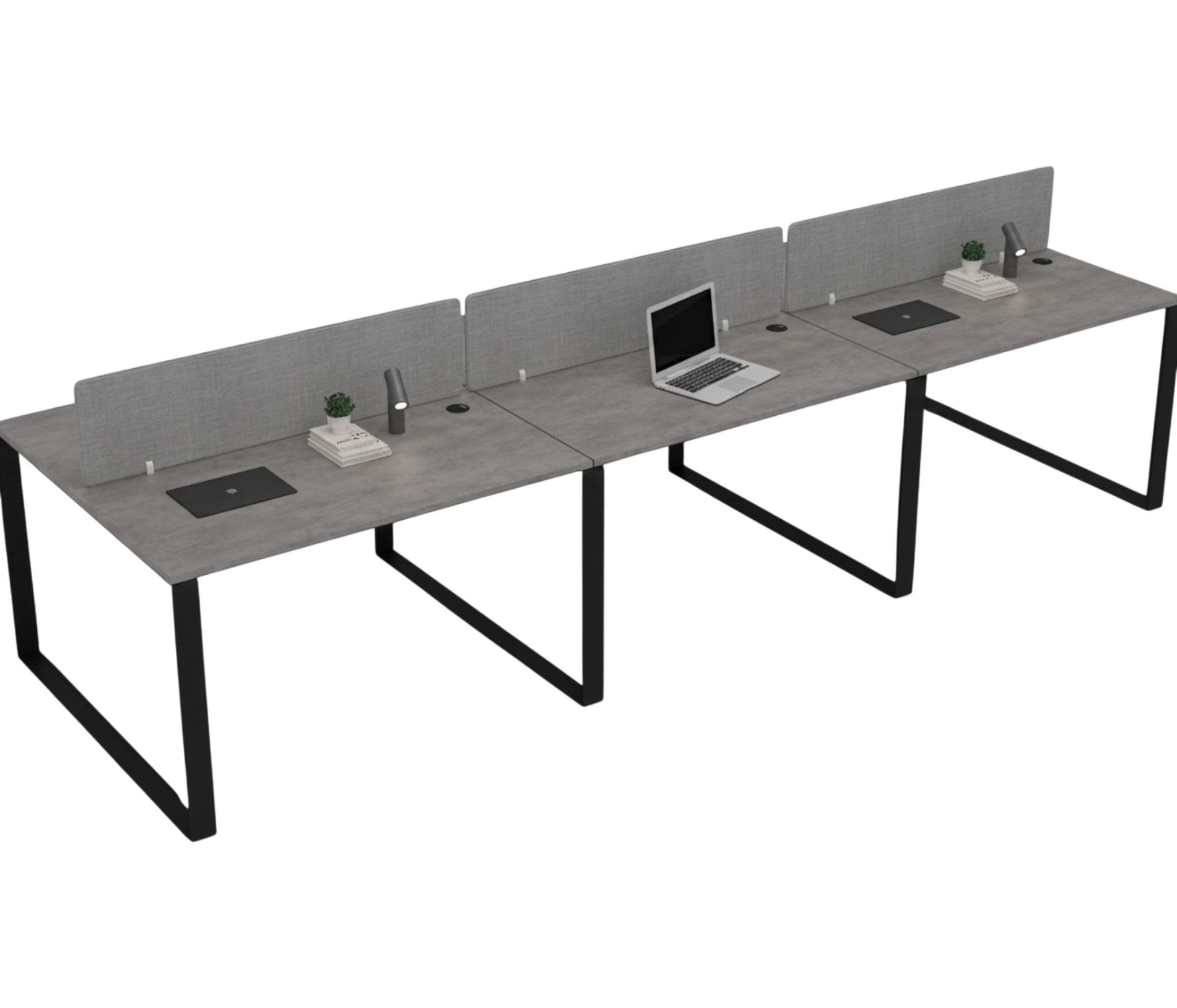 Vyra Series – 6-Seater Workstation Cluster