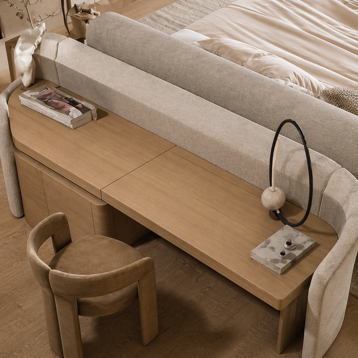 Sculta Aura Bed with Integrated Desk