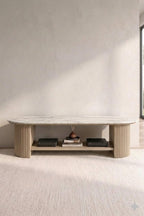 Sculta Aura Fluted Marble TV Console