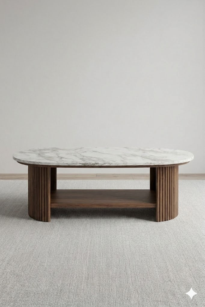 Aura Fluted Marble Centre Table