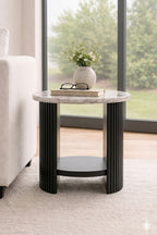 Sculta Aura Fluted Marble Side Table
