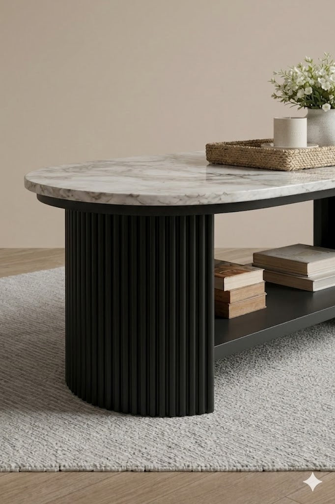 Aura Fluted Marble Centre Table