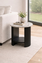 Sculta Aura Fluted Marble Side Table