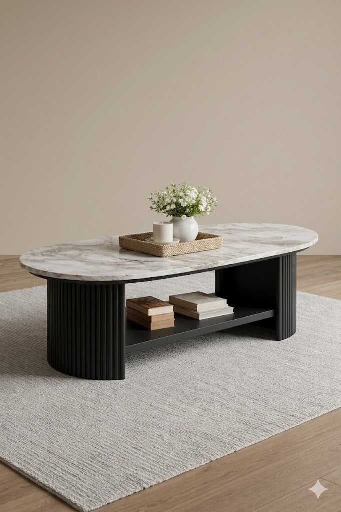 Aura Fluted Marble Centre Table