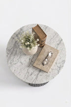 Sculta Aura Fluted Marble Side Table