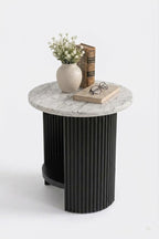 Sculta Aura Fluted Marble Side Table