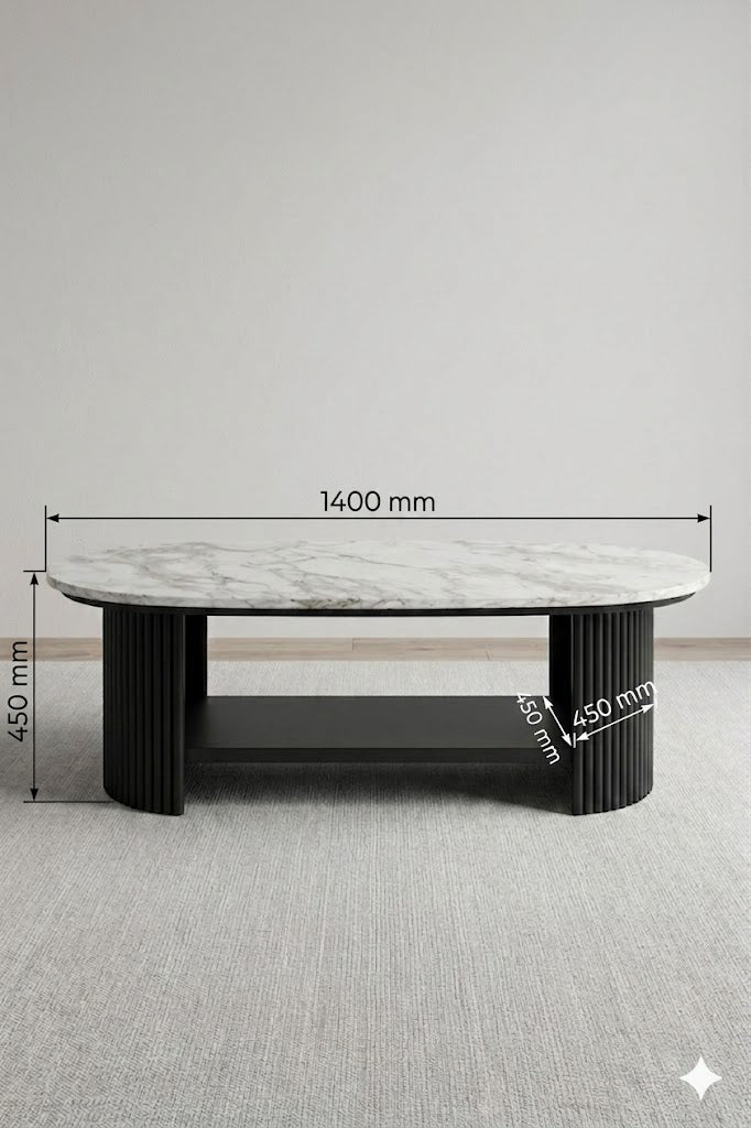 Aura Fluted Marble Centre Table