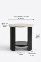 Sculta Aura Fluted Marble Side Table