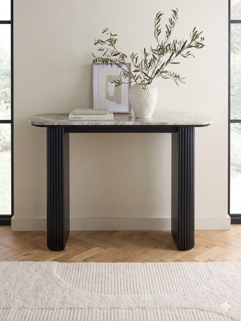 Sculta Aura Fluted Marble Console Table