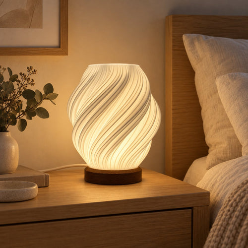 Fractal Bloom 3D printed table lamp (15 cm) styled in a UAE home interior