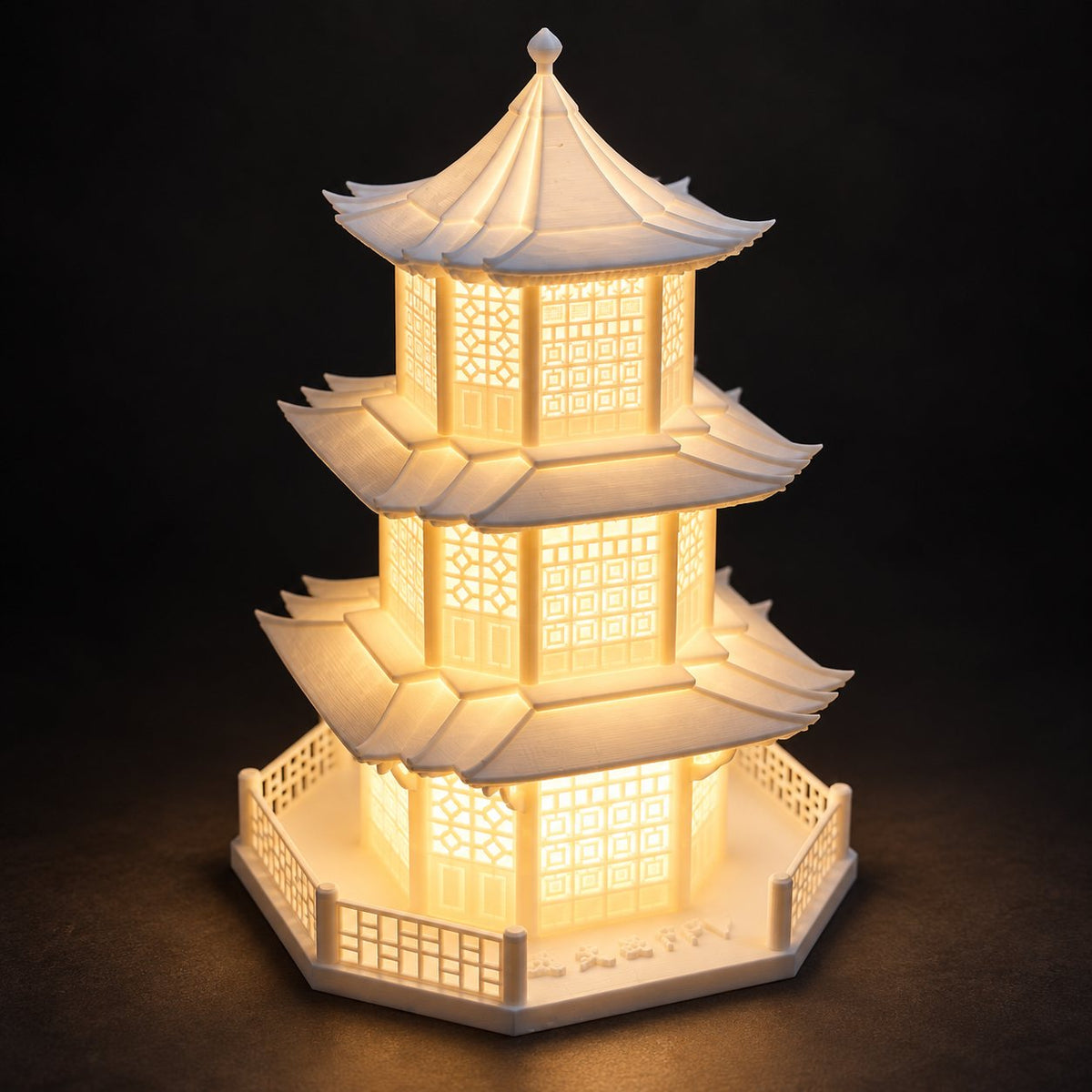 Jade Pavilion 3D printed lamp: close-up of the 3D printed texture