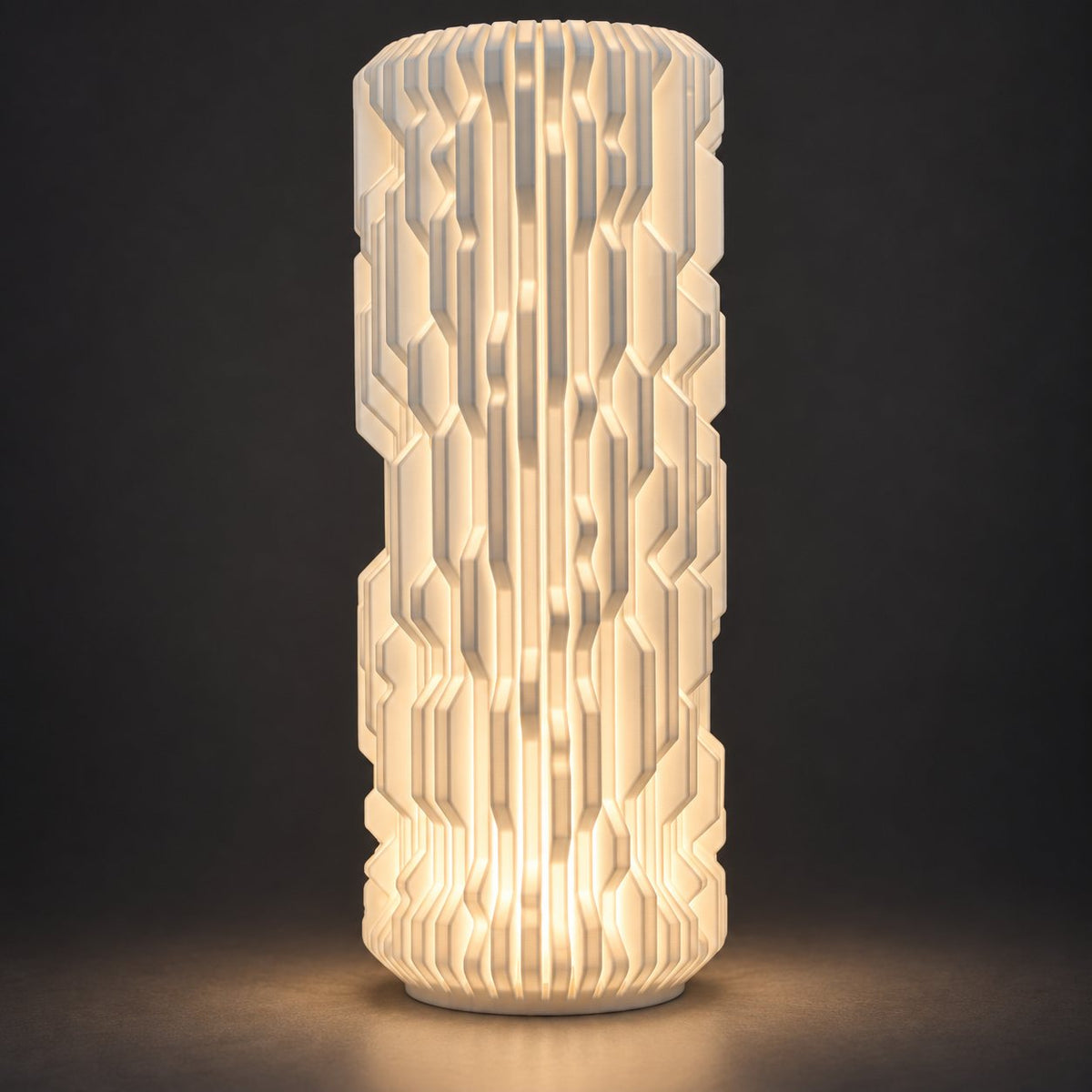 NeuraGlow 3D printed lamp: close-up of the 3D printed texture