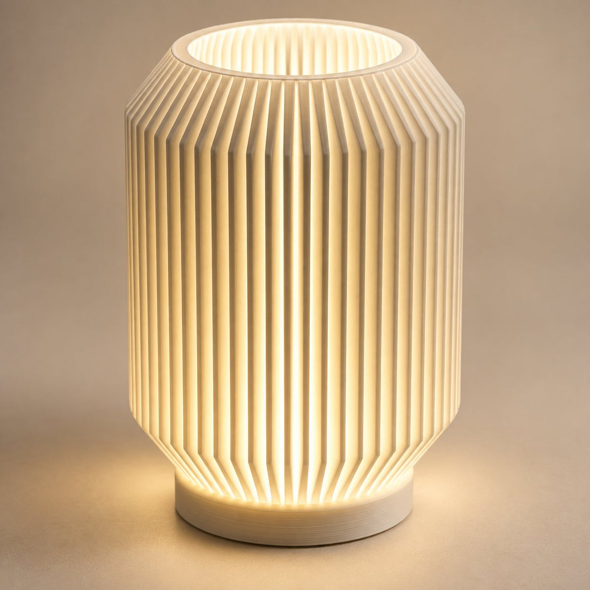 Ribelle Glow 3D printed lamp: close-up of the 3D printed texture