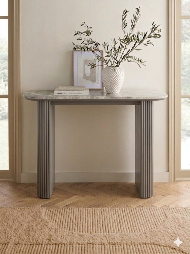 Sculta Aura Fluted Marble Console Table