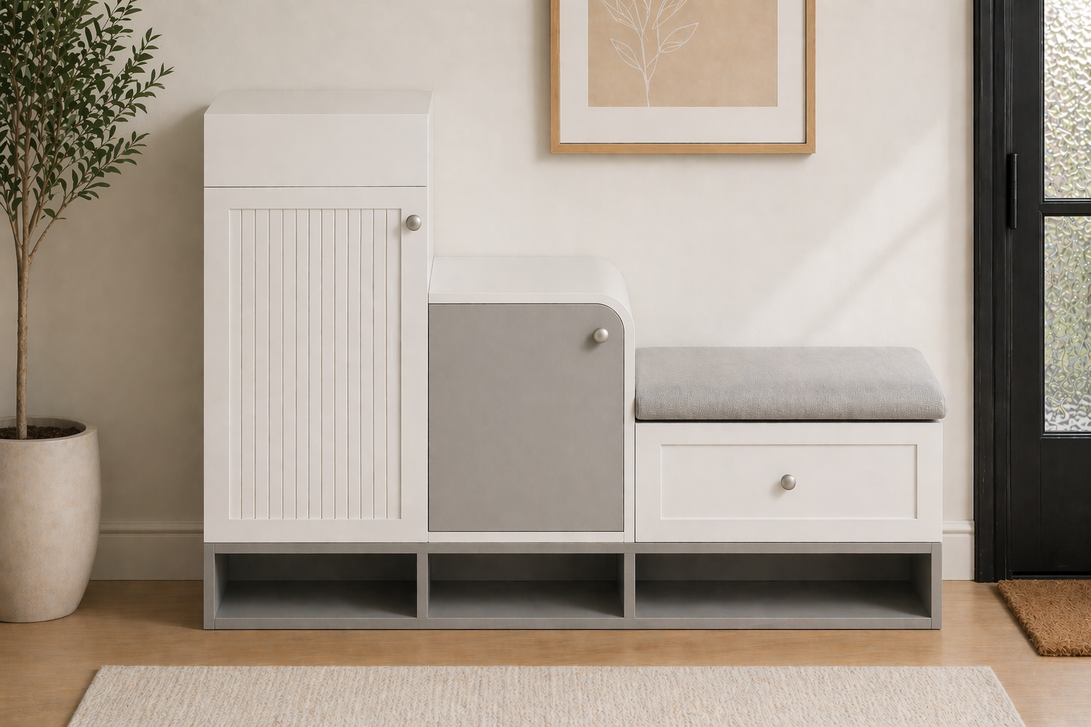 Sculta Entryway Shoe Cabinet with Seating