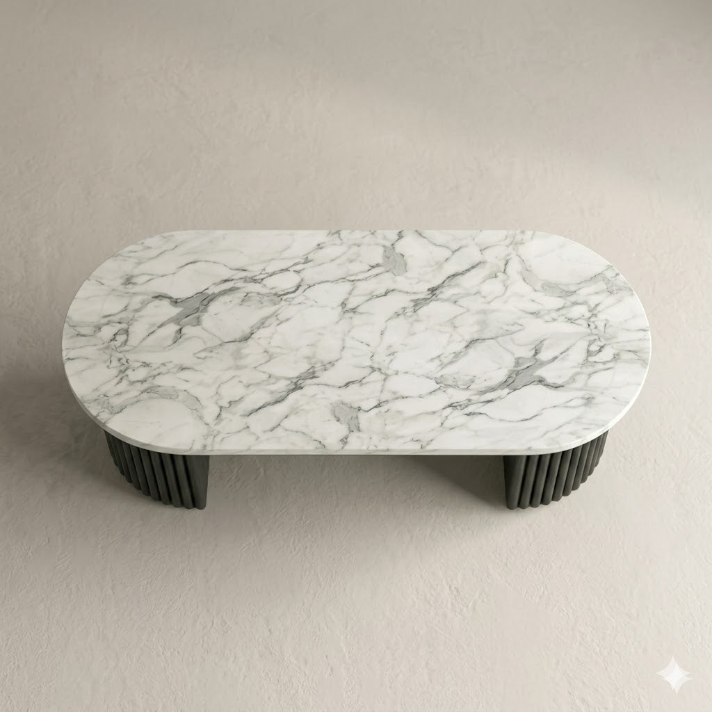Sculta Aura Fluted Marble TV Console