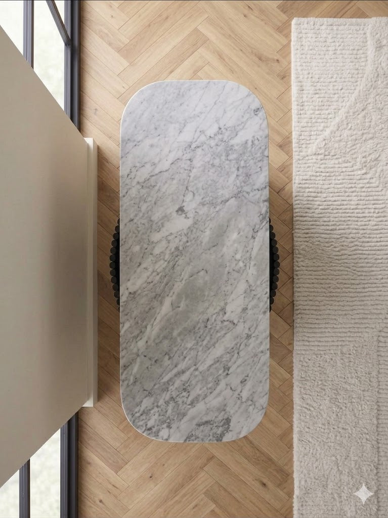 Sculta Aura Fluted Marble Console Table